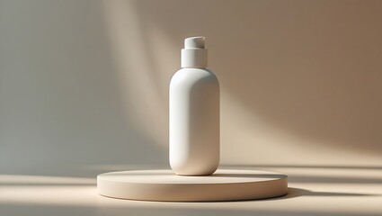 Elegant White Cosmetic Bottle Mockup Minimalist Product Presentation