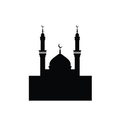 Majestic mosque silhouette islamic architecture design