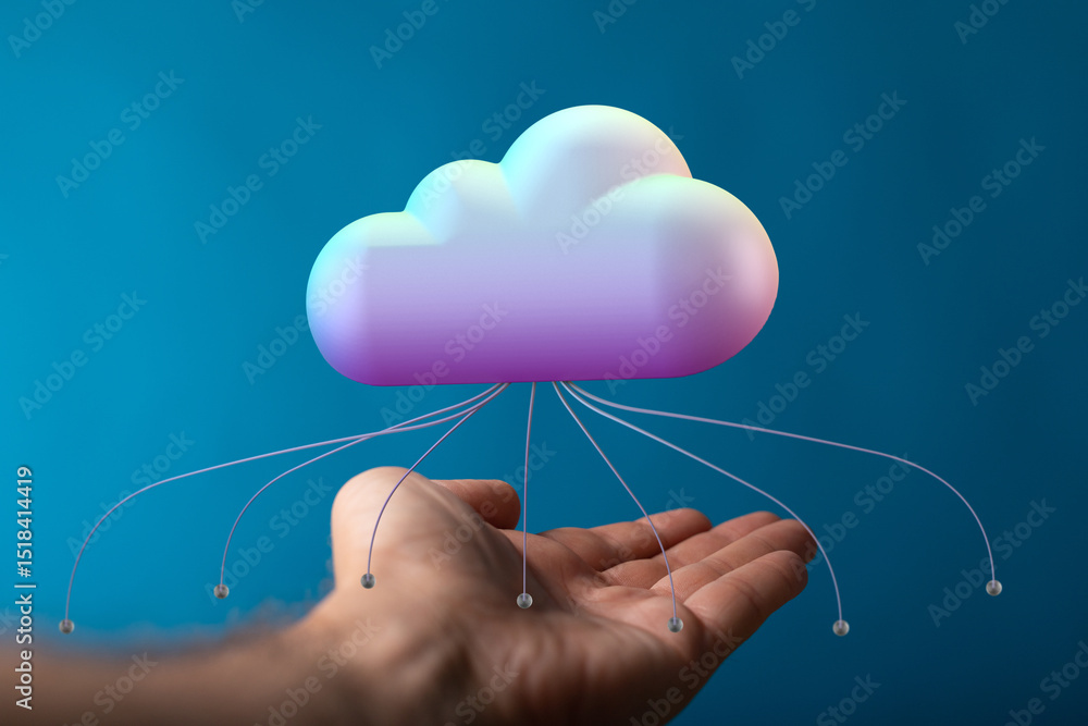 Aufkleber secure cloud storage, easy data access. modern technology solutions.
