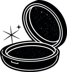 Pink Compact Powder Box Vector With Sparkles Shallotte on white background