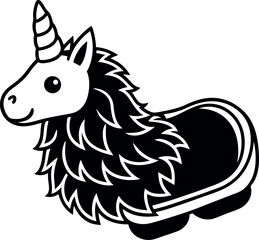 Fluffy Unicorn Slipper Vector Icon In Pop Style Shallotte on white background
