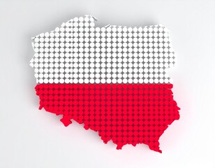 Fototapeta premium Poland and red, white dots inside the map