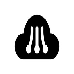 Illustration of a black spaceship with two wings and a central circular element in a simple design style