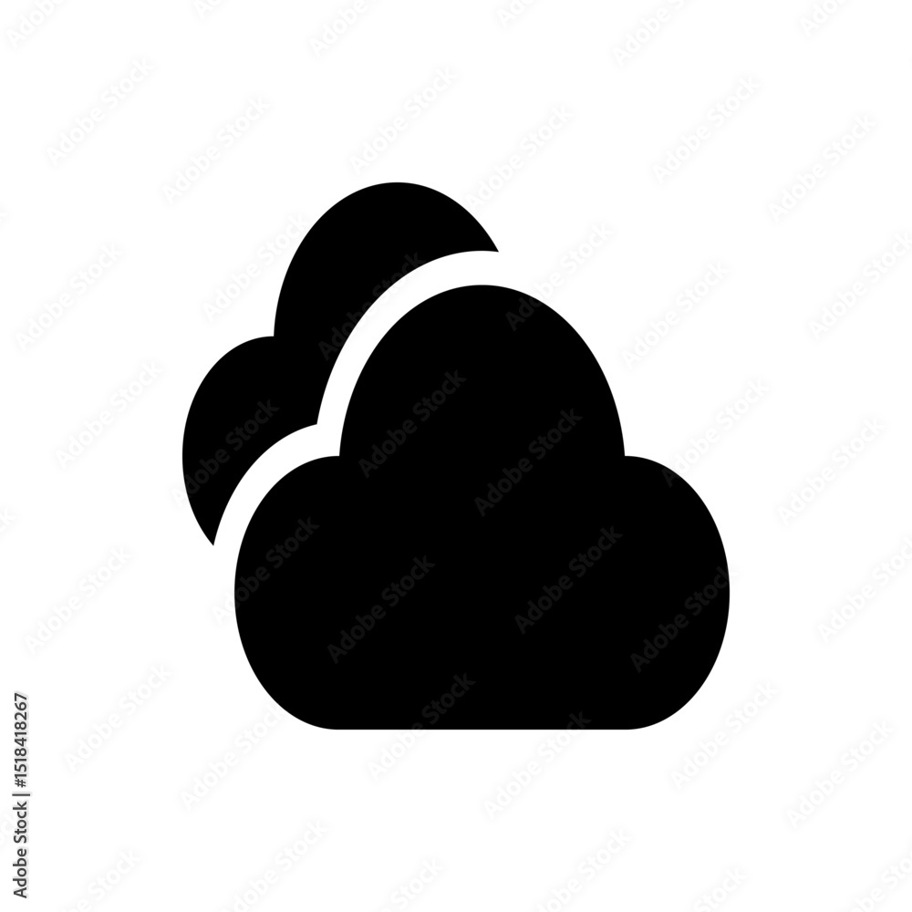 Poster black calculator icon with white circles and half circles arranged in a pattern with handle shape de