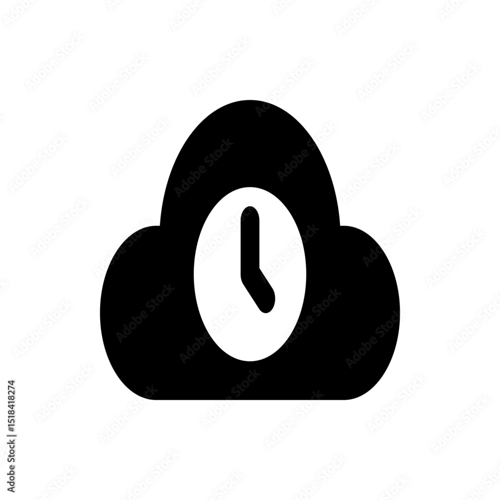 Poster illustration of a solid black geometric shape with multiple faces and sharp edges on a white backgro