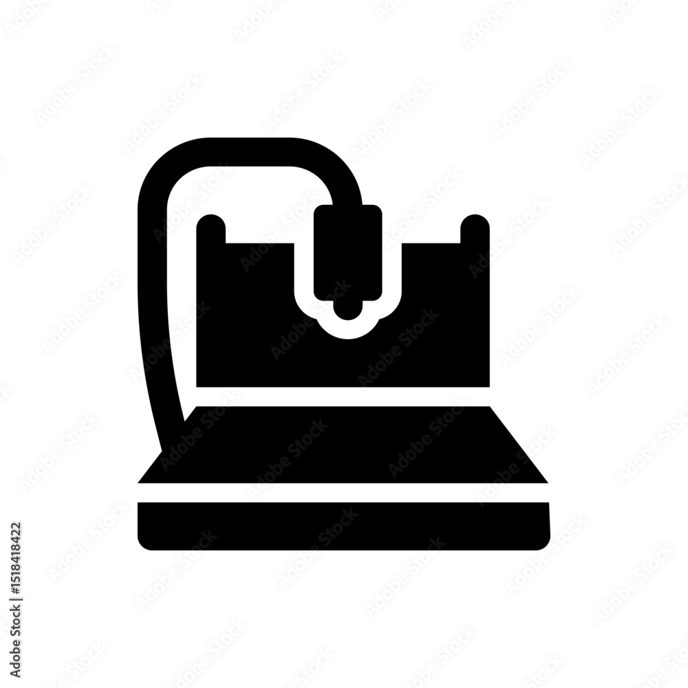 Poster a stylized black bell icon with a clapper and two horizontal lines indicating sound or notification