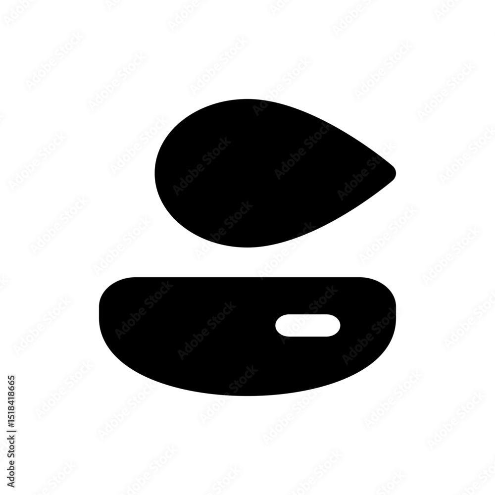 Poster two overlapping black circles with a large white number five displayed prominently on the front circ