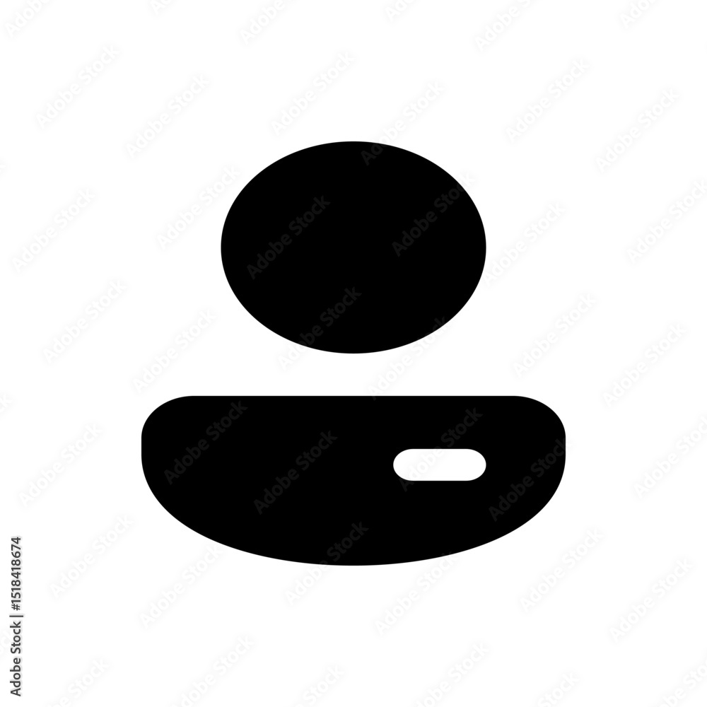 Poster illustration of a black computer monitor with a thick border and a rectangular base design isolated
