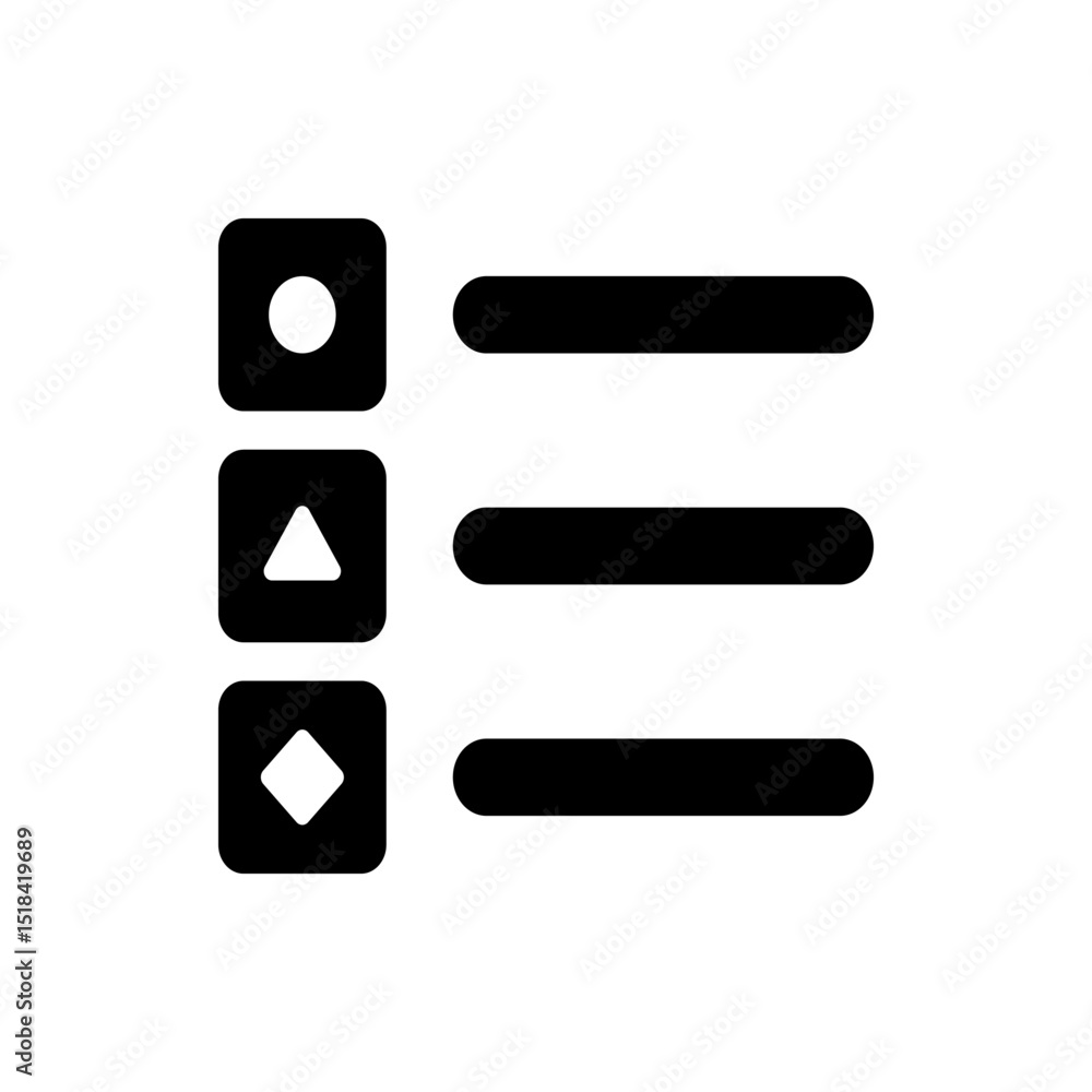 Poster black arrow pointing down towards a rounded rectangle shape with a white center and black border lin