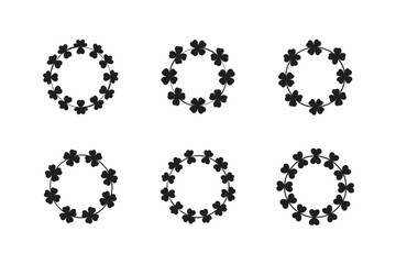 floral wreath with clovers vector art design