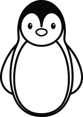 Fototapeta premium penguin head icon line art vector illustration on transparent background