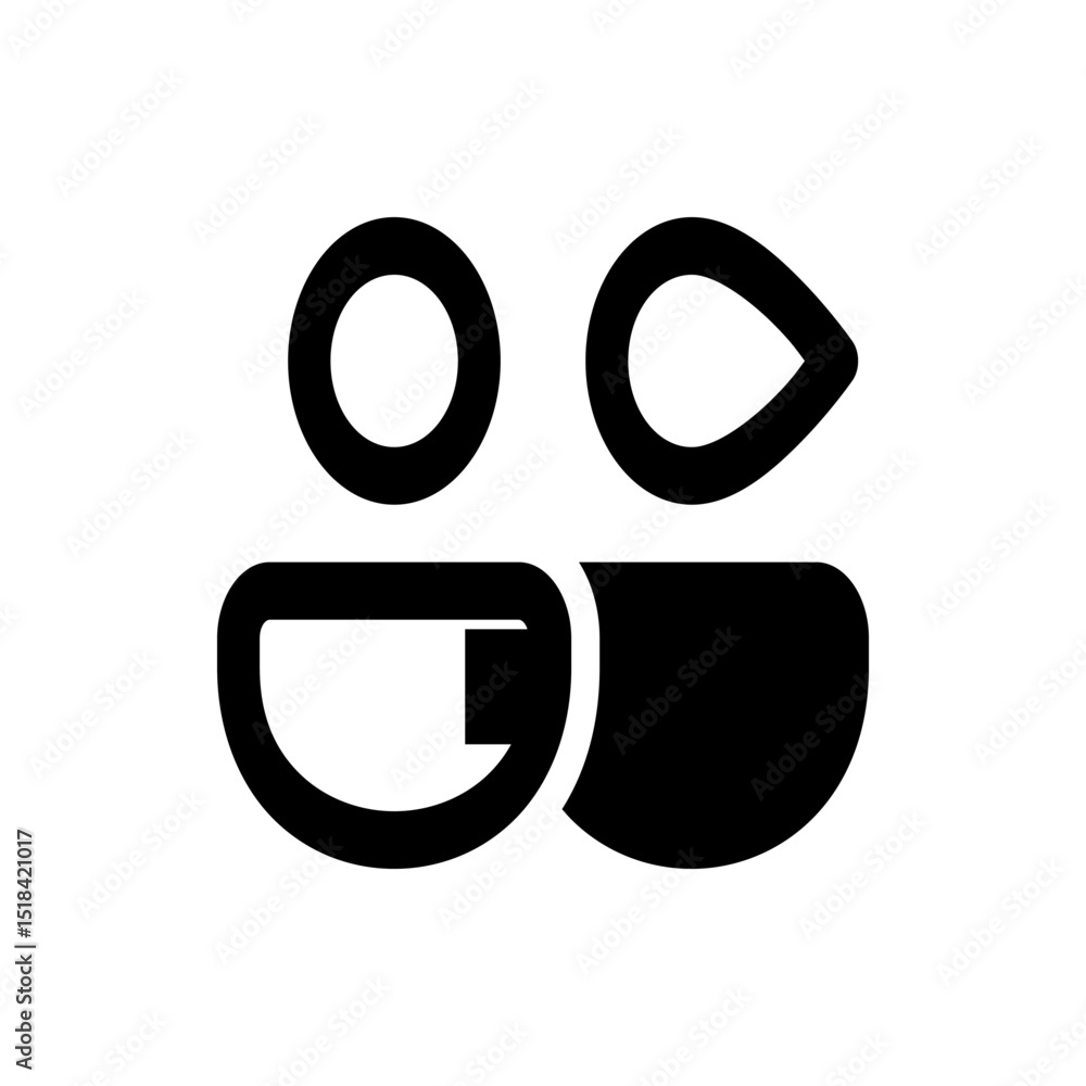 Poster abstract graphic featuring a circle, teardrop shape, and two connected semi circular forms design el