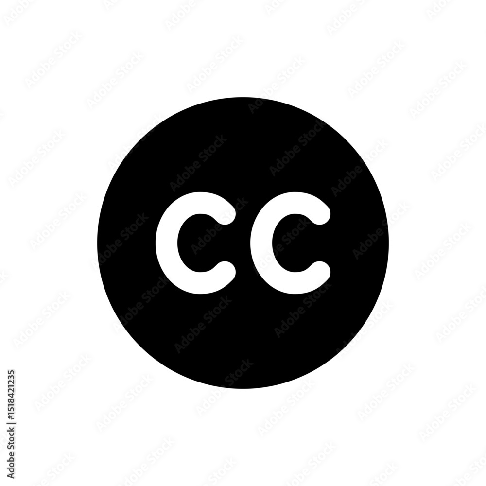 Poster two white letter c characters displayed inside a black circle on a white background plain simple des