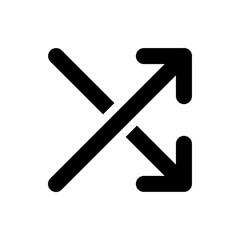 Black arrows crossing each other diagonally pointing towards different directions on a white background