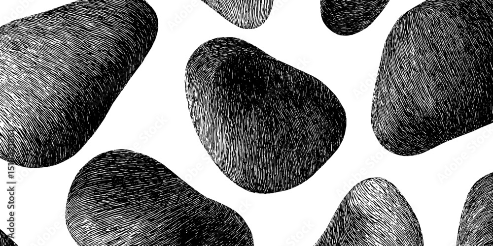 Poster abstract engraved pebble pattern design for artistic decoration and print