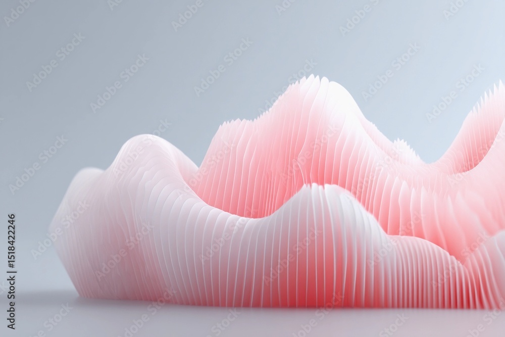 Poster soft pink abstract design with flowing shapes on a light background