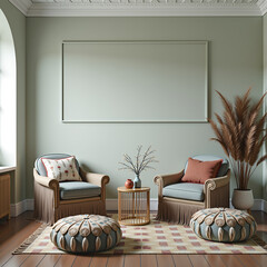 A luxurious and elegantly designed living room with a clear influence of modern interior aesthetics