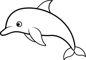 porpoise icon line art vector illustration on transparent background
