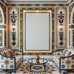 A luxurious and elegantly designed living room with a clear influence of modern interior aesthetics