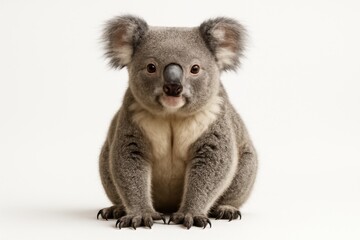 Obraz premium koala isolated on white background, front view