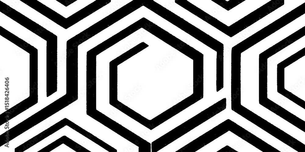 Poster intricate hexagonal honeycomb pattern engraving for design and decoration