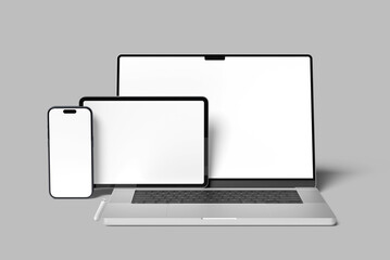 Multi devices responsive website blank mockup