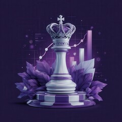 A regal chess piece with a crown symbolizes strategy and planning for success.