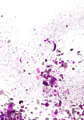 Fototapeta premium Celebrate with this vibrant purple confetti burst. Perfect for party, festive, celebration designs.