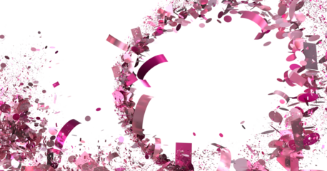 Celebrate with this festive pink confetti explosion, perfect for party invitations or celebratory designs.