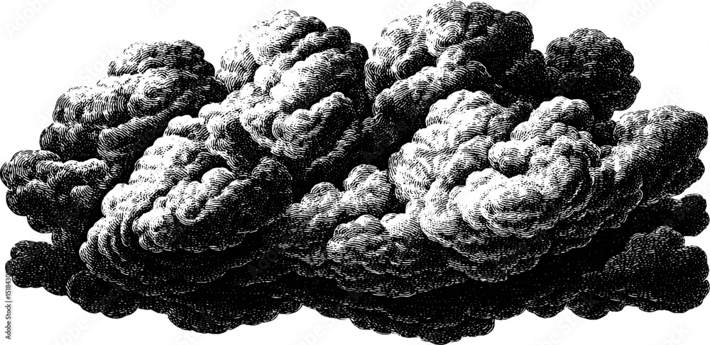 Poster intricate engraved nebula cloud pattern for artistic design projects