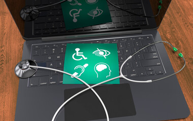 Disabled, Disability Signs, Icons are Visual Presentation. 