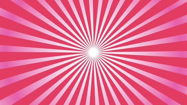 Radiant Pink Burst Animation: Dynamic Background with Retro Style and Radial Lines