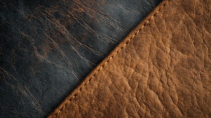 A close-up comparison of real leather and PiÃ±atex showcasing texture and color differences in a top-down view