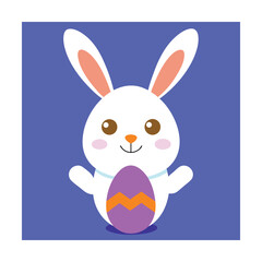 Obraz premium Easter Emoticon with Bunny Ears and Basket