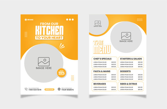 Fast Food Restaurant Menu Design template.
