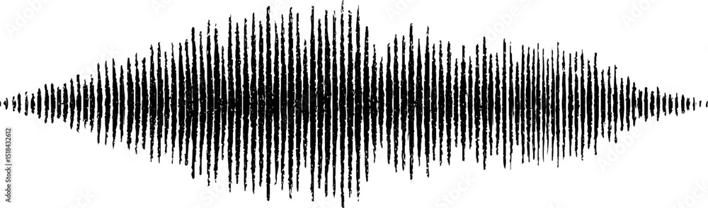 Aufkleber Engraved sound wave pulse pattern for audio design and art projects