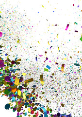 Festive explosion of colorful confetti ideal for party invitations, celebrations, and joyful events.