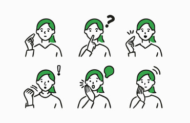 Gesture pose set for men's and women in plain clothes.  Different People Poses Set Vector Illustration. 