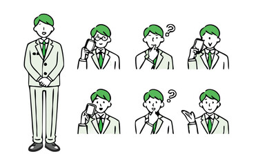 Gesture pose set for men's and women in plain clothes.  Different People Poses Set Vector Illustration. 