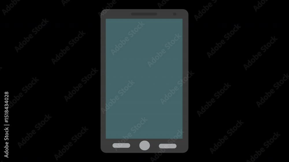 Poster minimalist smartphone design animation for ui/ux development and presentation on a transparent backg