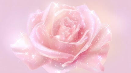 Delicate, sparkling rose in soft pastel hues.