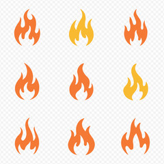 Fire flame logo collection in gradient style for branding and identity