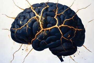kintsugi brain healing illustration
