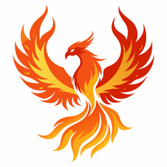 Fototapeta premium Phoenix Bird Made of Flame Patterns vector illustration