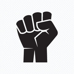 Black Power Fist Silhouette for Protest Equality and Social Justice