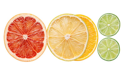 Vibrant Citrus Fruit Wheel Slices PNG Set of Fresh and Dried Citrus