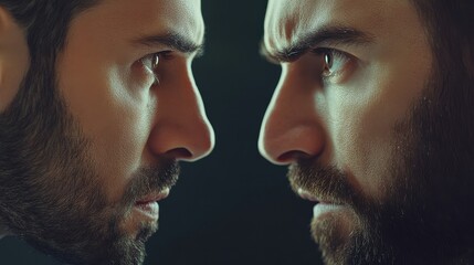 Obraz premium conflict of interest in business, confrontation or change concept, opposition, different trends