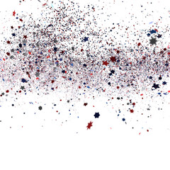 confetti - USA banner mockup with confetti confetti in American national colors. USA Presidents Day, American Labor day, Memorial Day, US election concept.