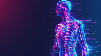 Neon Skeleton Side View