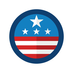 American flag circle badge patriotic design